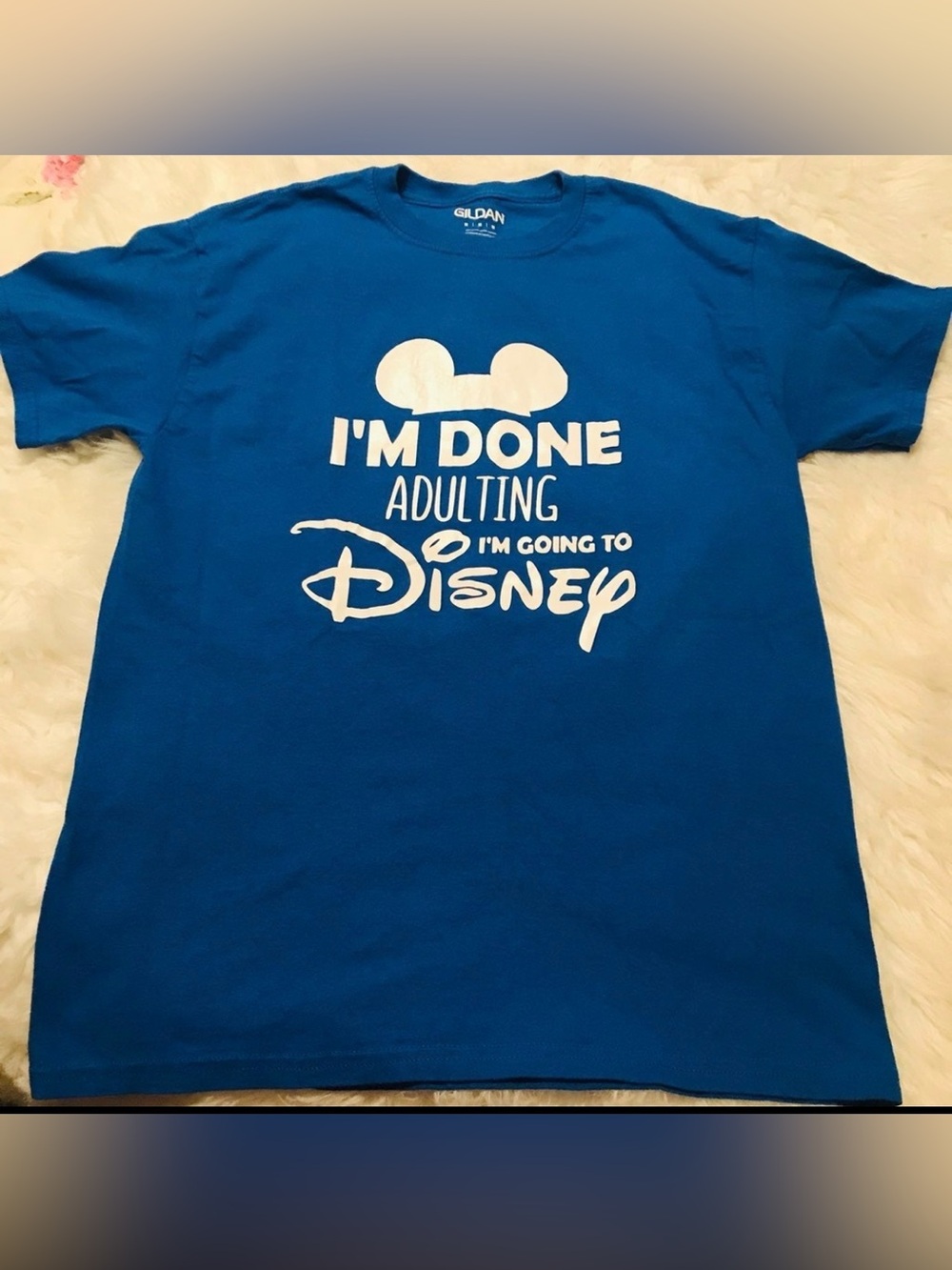 Disney "I’m done adulting" graphic t-shirt blue Size M Peeling graphic Cotton